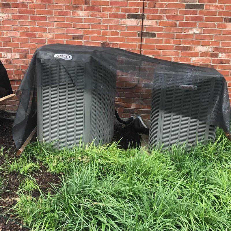 Lennox air conditioning units covered outdoors Lennox air conditioning units covered outdoors