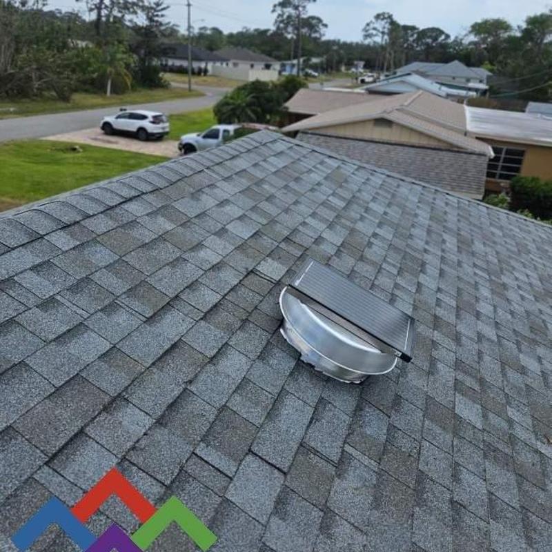Kennedy solar exhaust roof vent on asphalt shingle roof