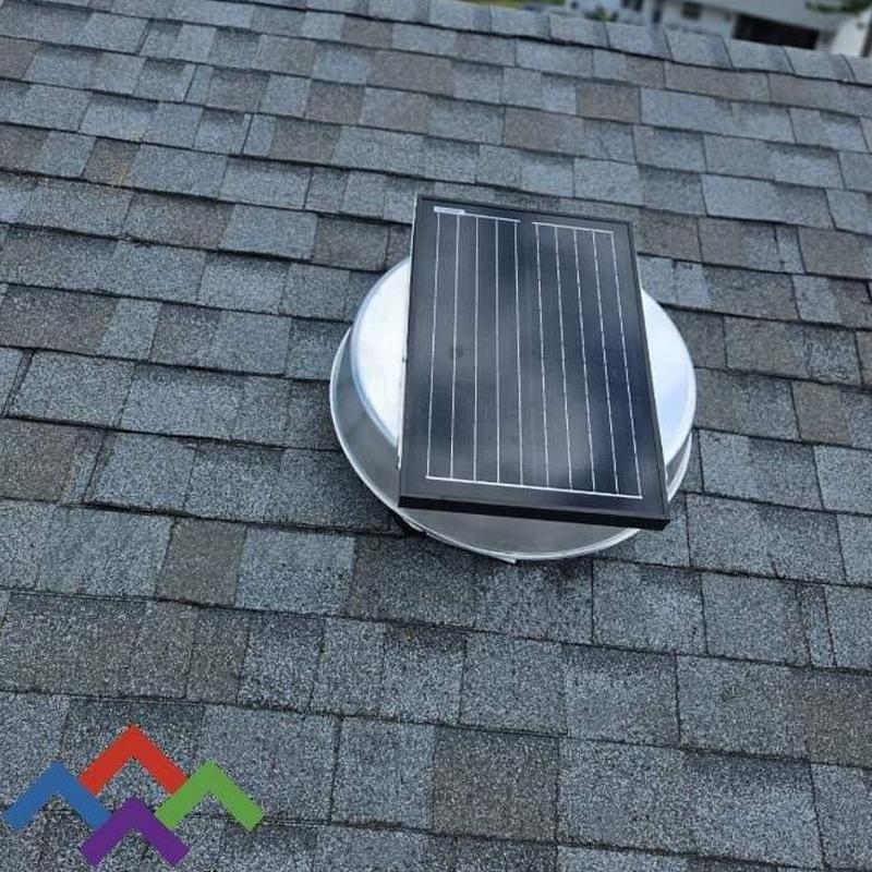 Kennedy solar exhaust roof vent on shingle roof