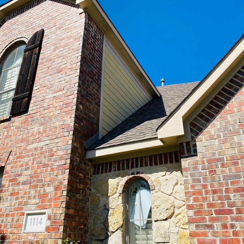 LP SmartSide siding and trim above roofline in Allen TX