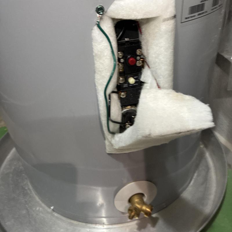 Water heater thermostat and heating element access panel