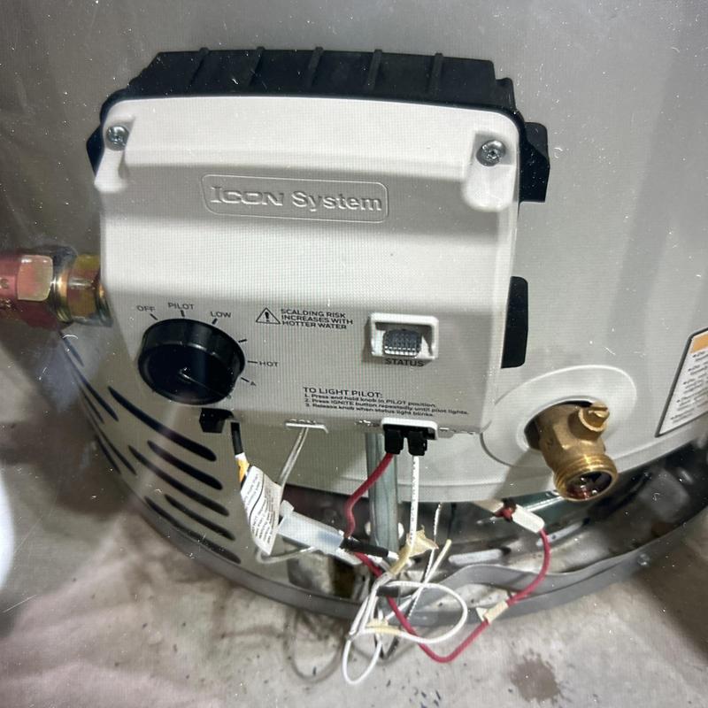 Gas control valve on Bradford White water heater