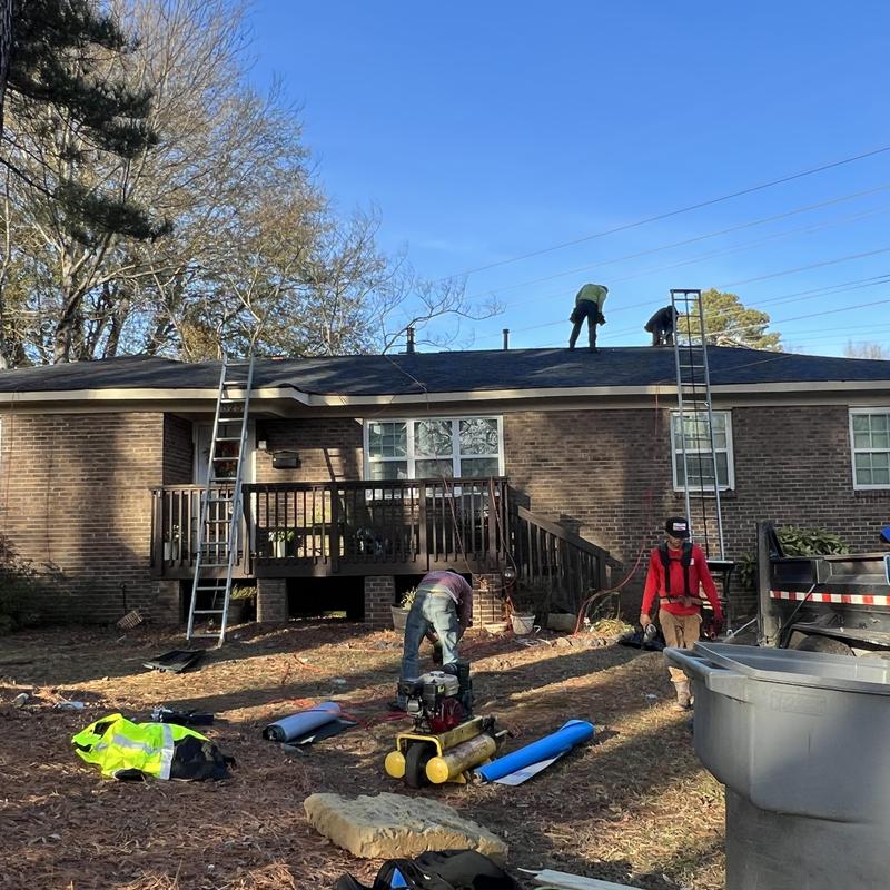 Asphalt shingle roof replacement with ridge vents