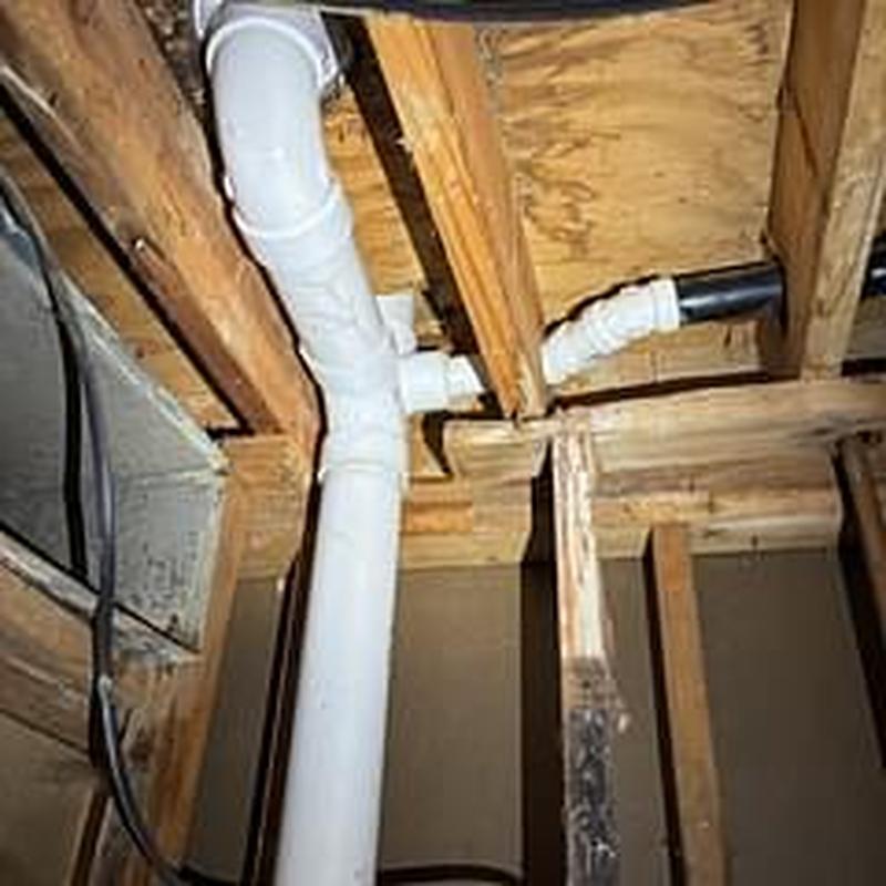 Drain stack pipe replacement in ceiling framing