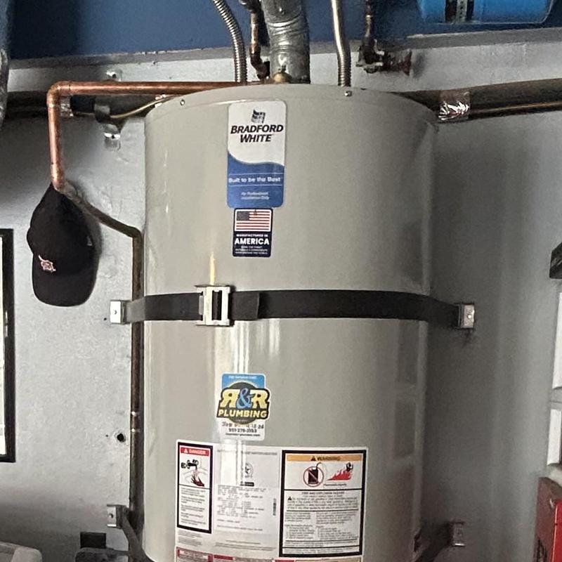 Bradford White water heater with new gas line and fittings