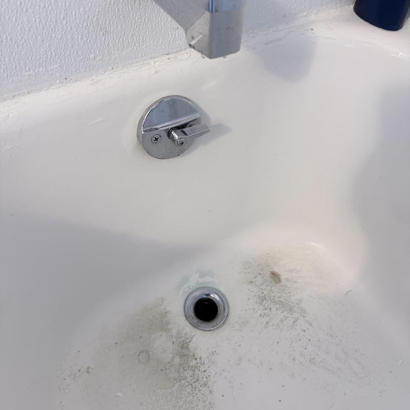 Tub drain with overflow plate and dirty basin