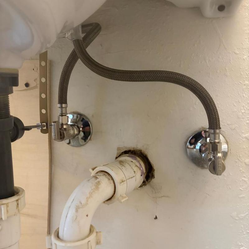 Kitchen drain and shutoff valves replacement under sink
