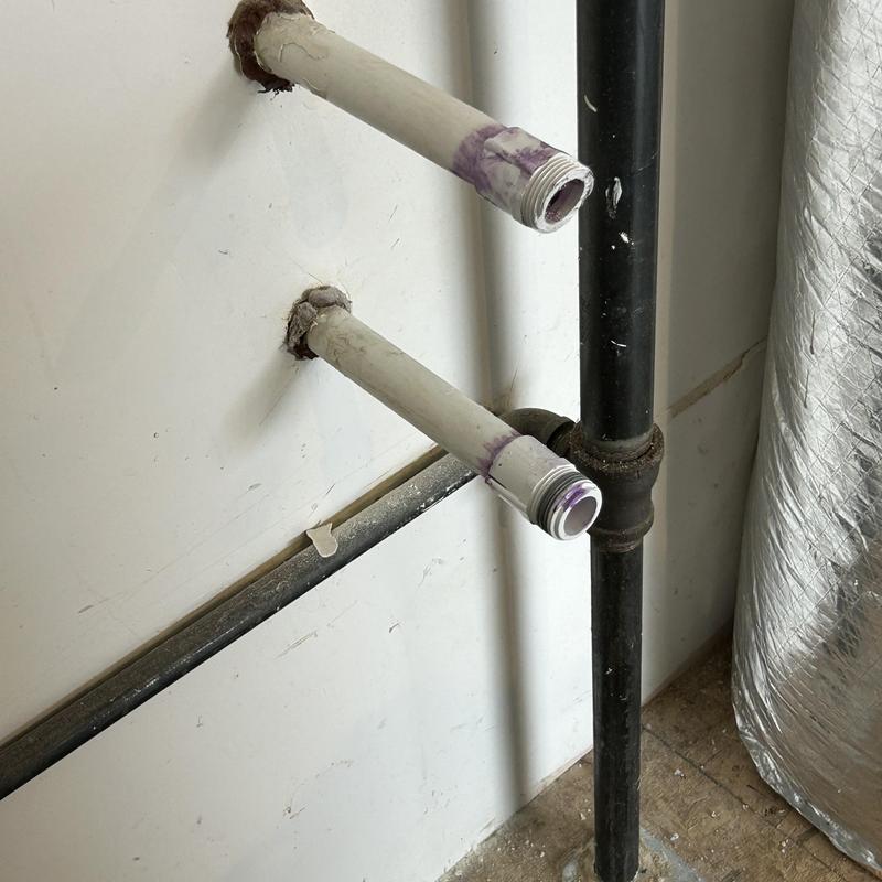 Water softener supply pipes with threaded ends