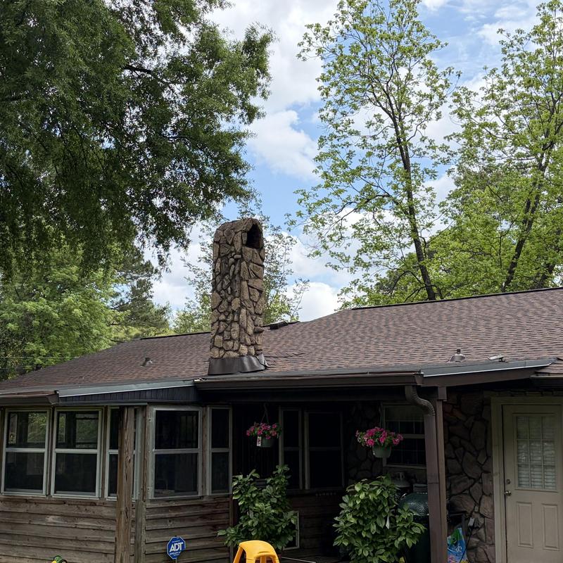 HDZ architectural shingle roof with stone chimney Madison MS