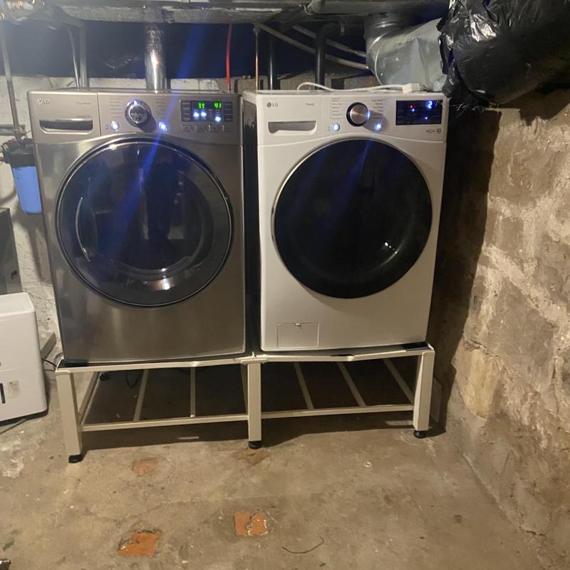 Washing machine and dryer in basement setup Washing machine and dryer in basement setup