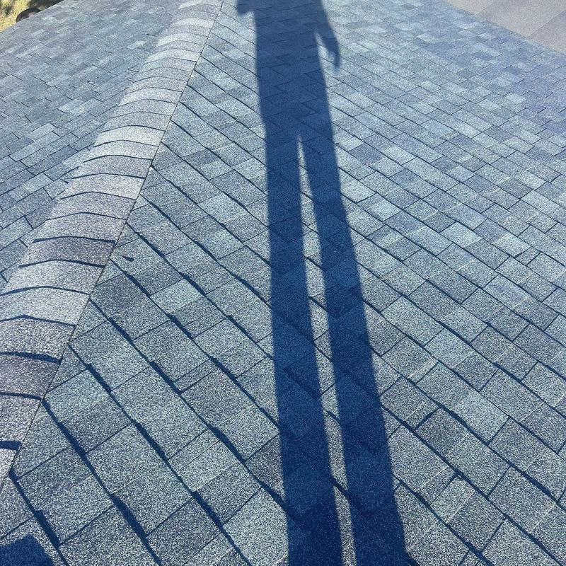 Tamko Titan XT Oxford Gray roof shingles close-up