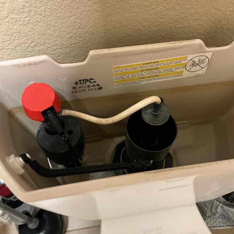 Kohler flush canister and fill valve assembly inside tank