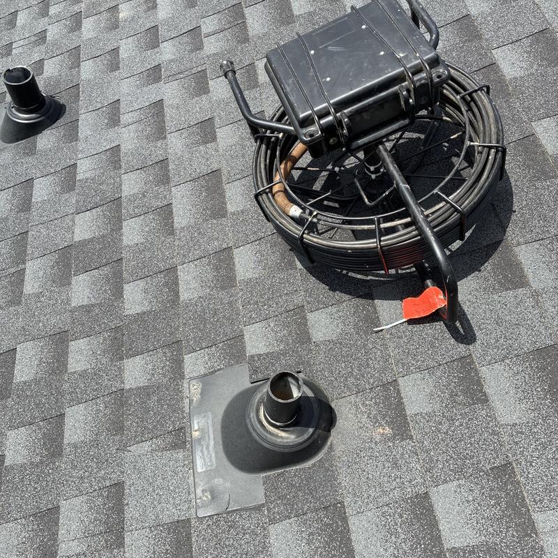 Sewer inspection camera on roof vents