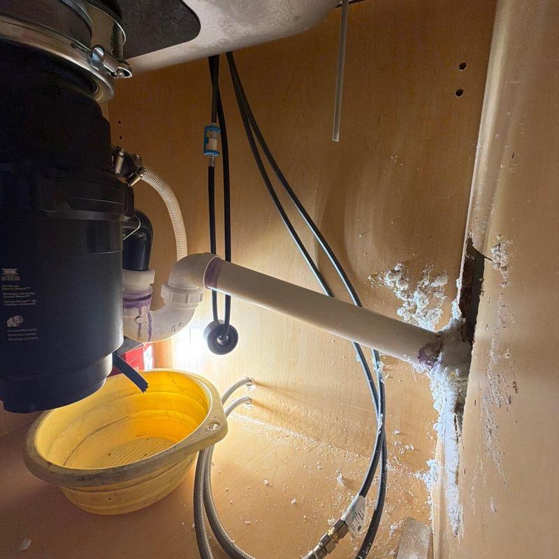 Kitchen sink drain pipe with professional replacement and sealing