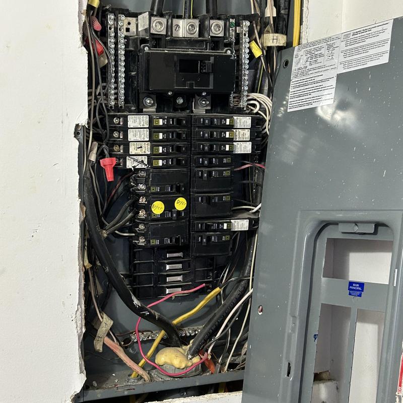 Well breaker panel with wiring inside open box