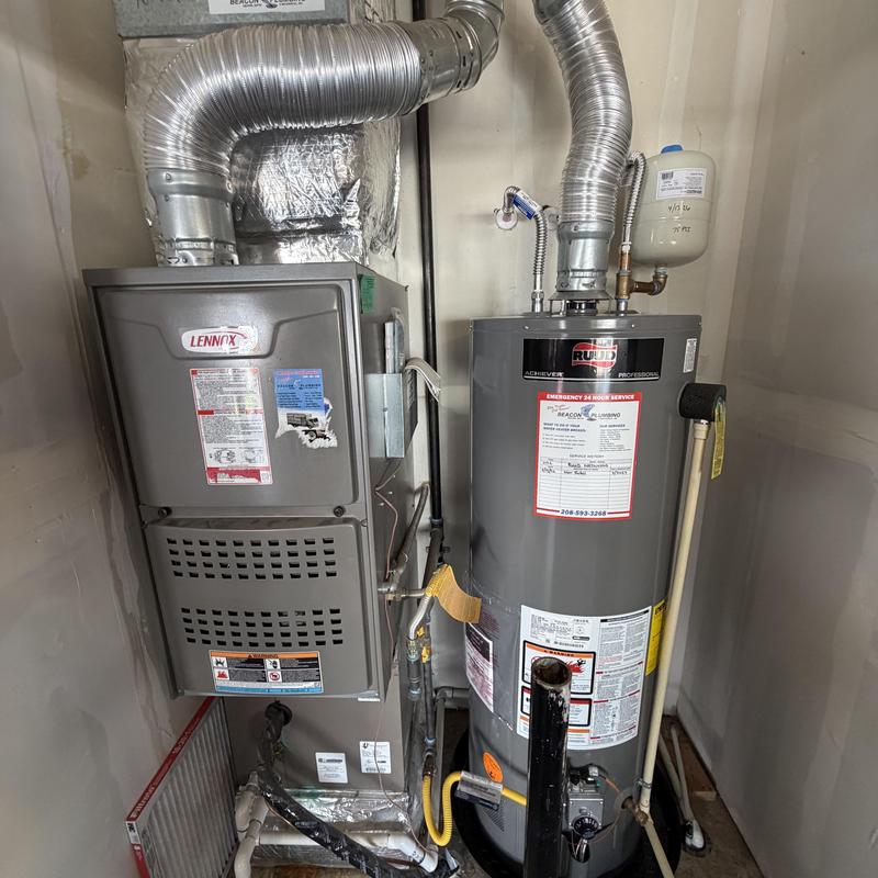Ruud 50-gallon gas water heater and Lennox furnace Ruud 50-gallon gas water heater and Lennox furnace