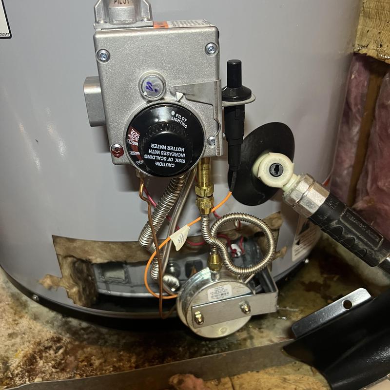 Gas control valve on 50-gallon gas water heater