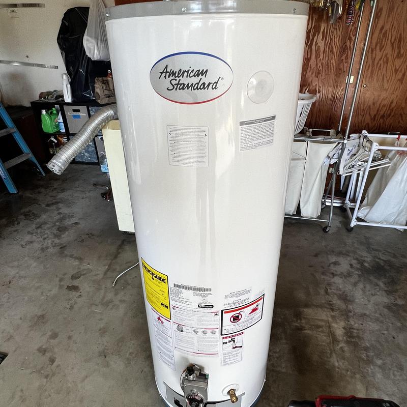 American Standard 50-gallon water heater installation