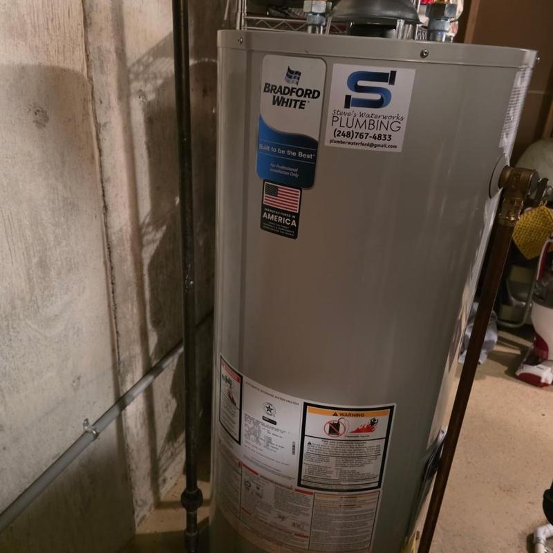 Bradford White 40-gallon water heater installation