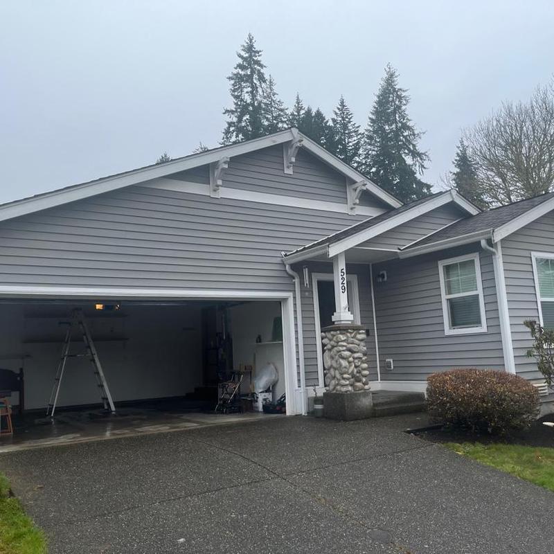 Garage roof inspection on residential house