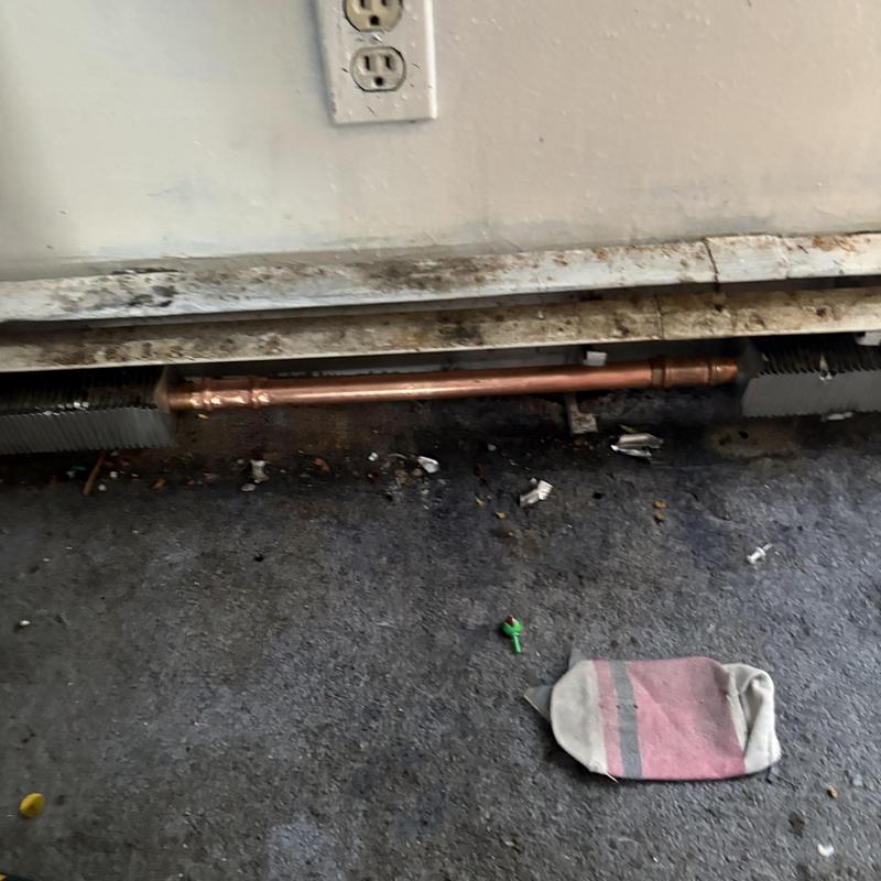 Copper heat pipe repair on main loop beneath radiator