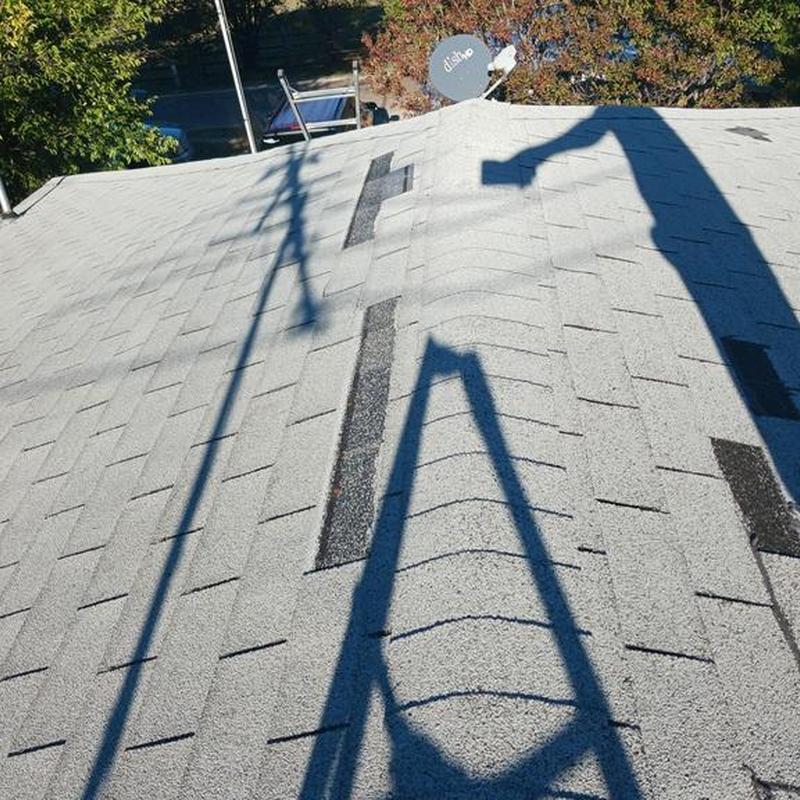 Roof shingles with storm damage inspection in Texas