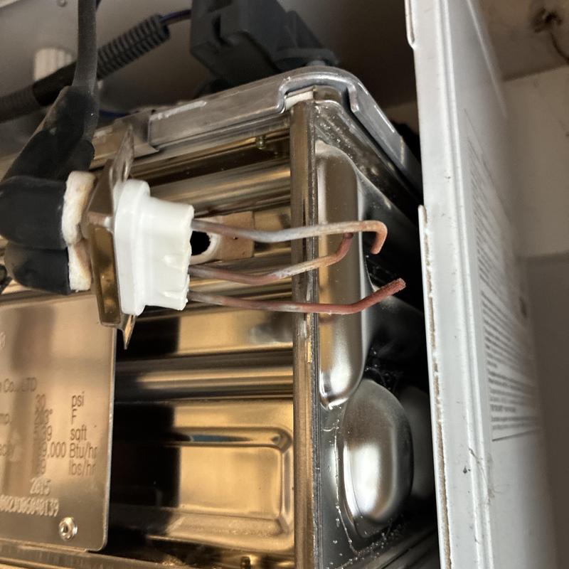 Navien tankless water heater burner cover and wiring