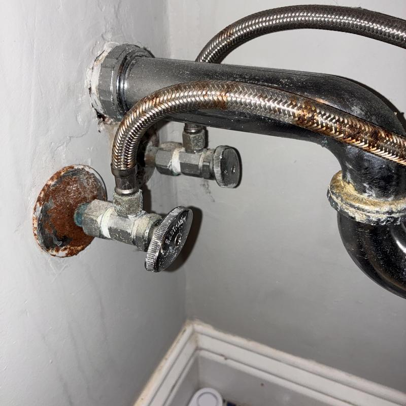 Sink faucet angle stop valves with supply lines