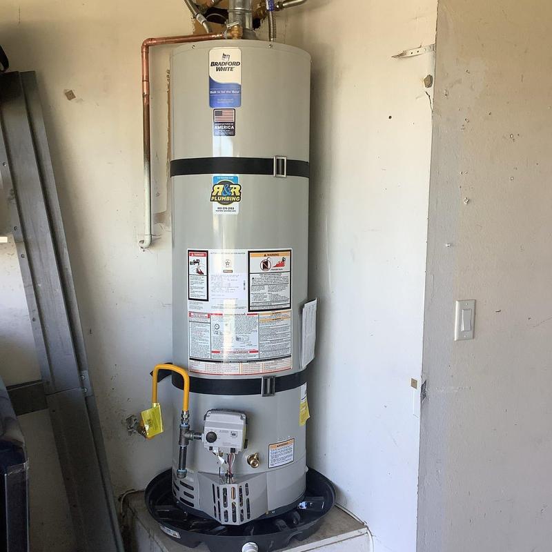 Water heater with new valves and earthquake straps