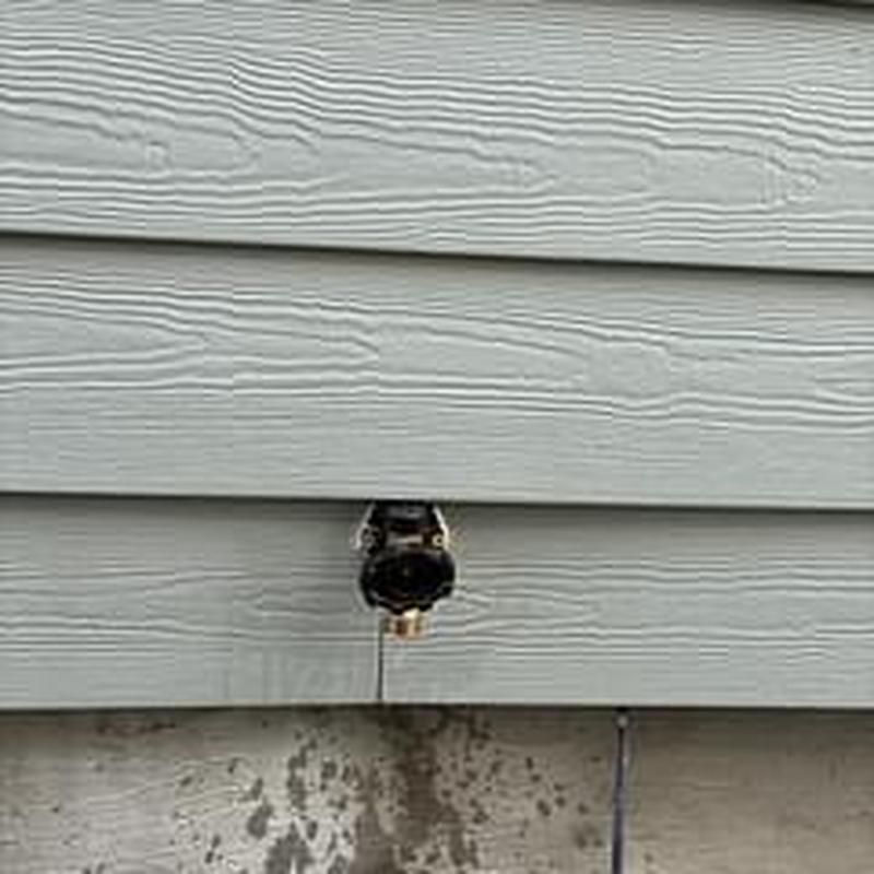 Hose bib replacement with easy access on siding