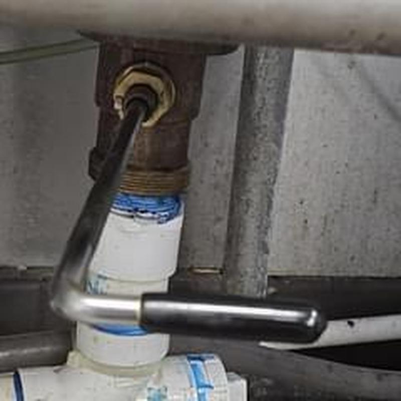 Lever drain valve with handle under sink plumbing