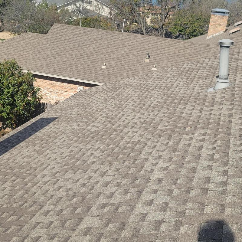 Asphalt shingle roof with hail damage in Terrell, TX