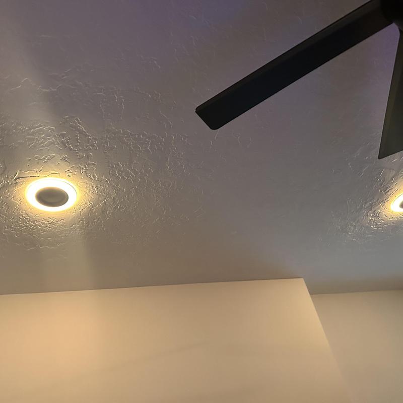 Halo night light integrated can lights installed in ceiling