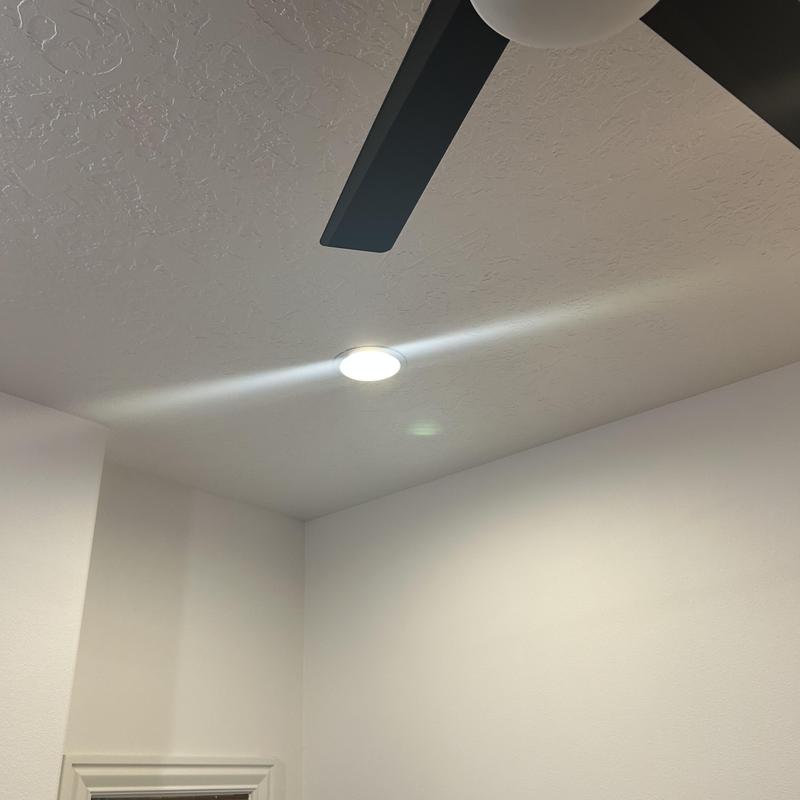 Halo night light integrated can light installation in ceiling