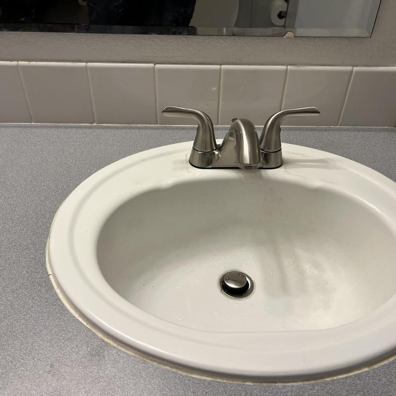 Lavatory faucet installation with new braided supply lines