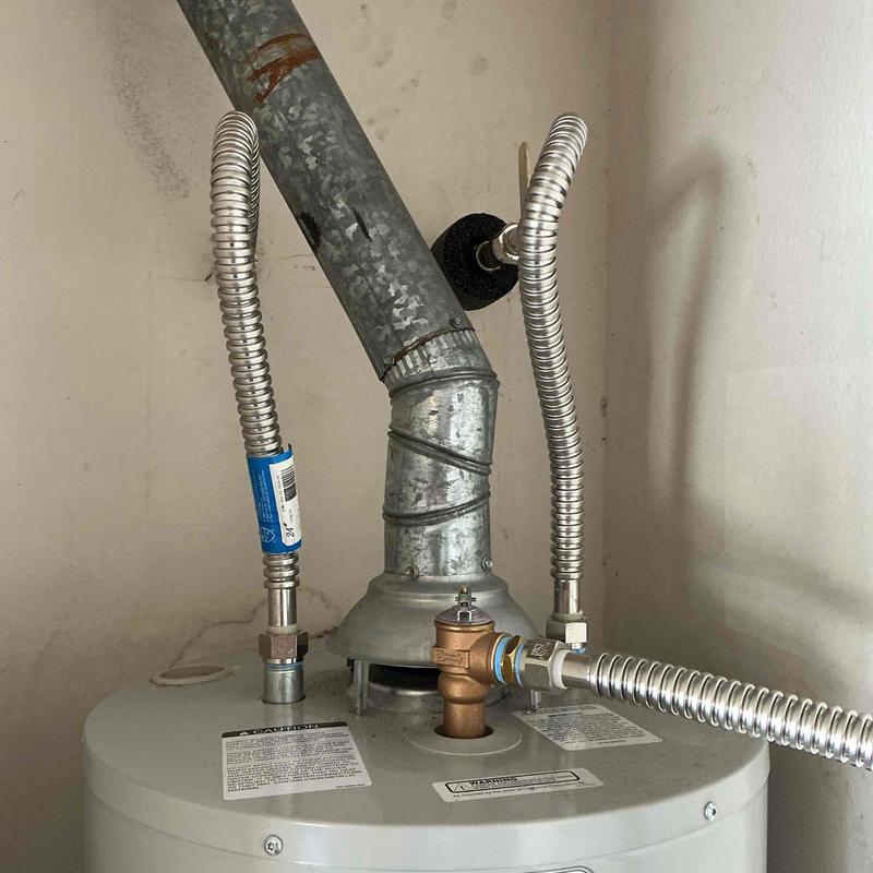 Three-quarter-inch water supply line on water heater