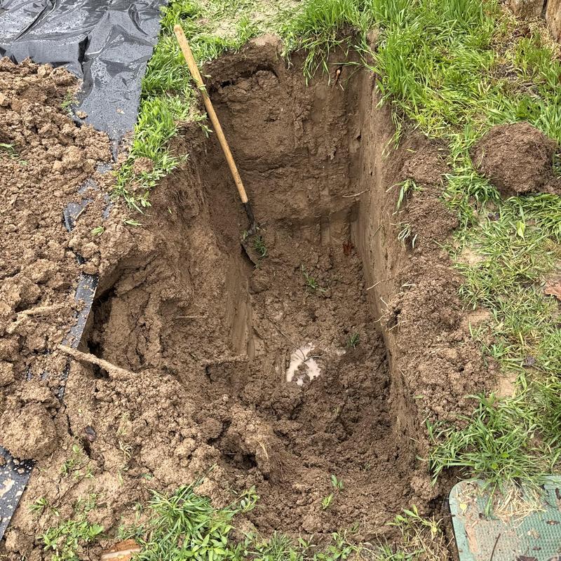 Copper water service line excavation and leak location