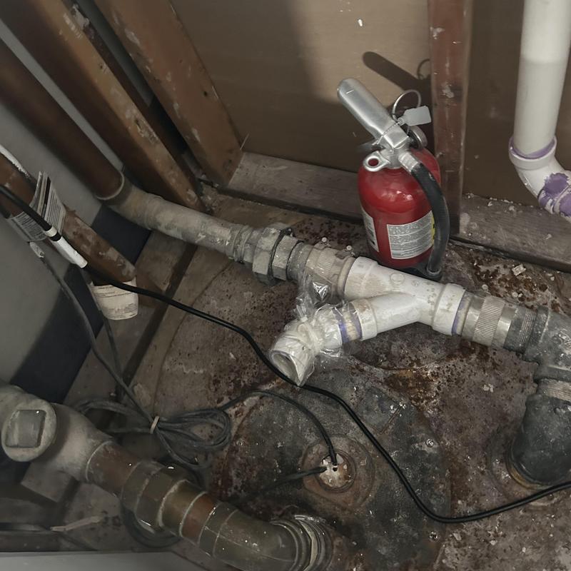 Sump pump discharge pipes with camera inspection setup Sump pump discharge pipes with camera inspection setup