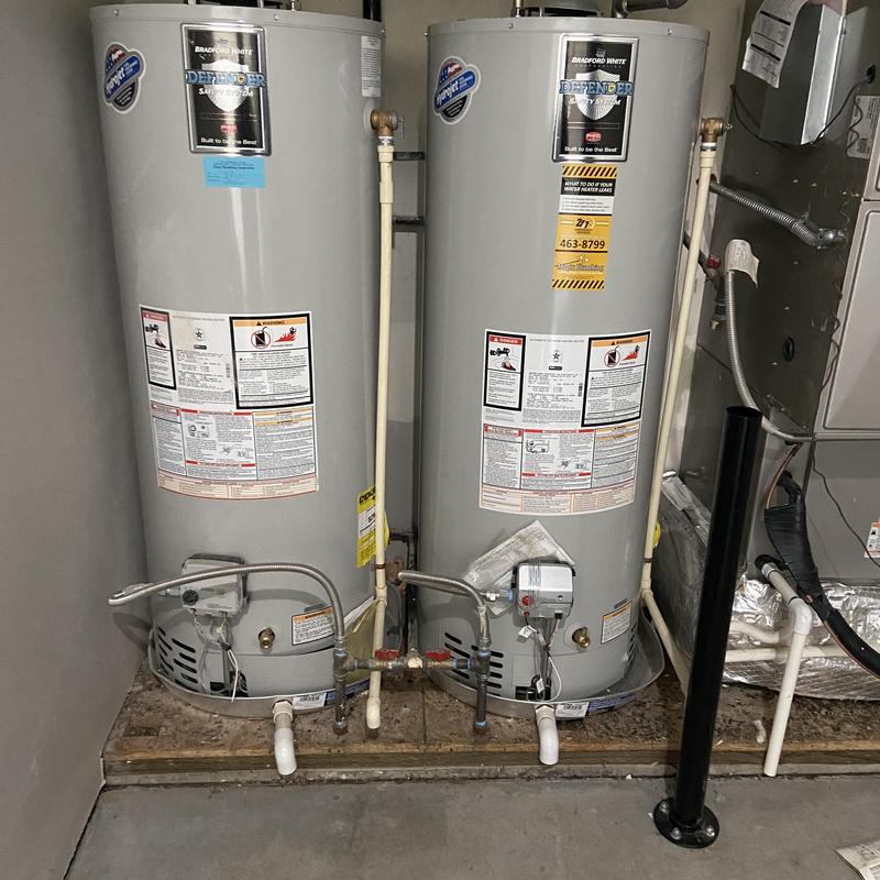 Water heaters drained and moved for flooring repair