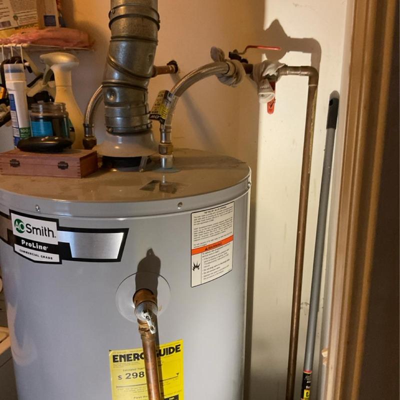 Gas water heater cold side water line replacement