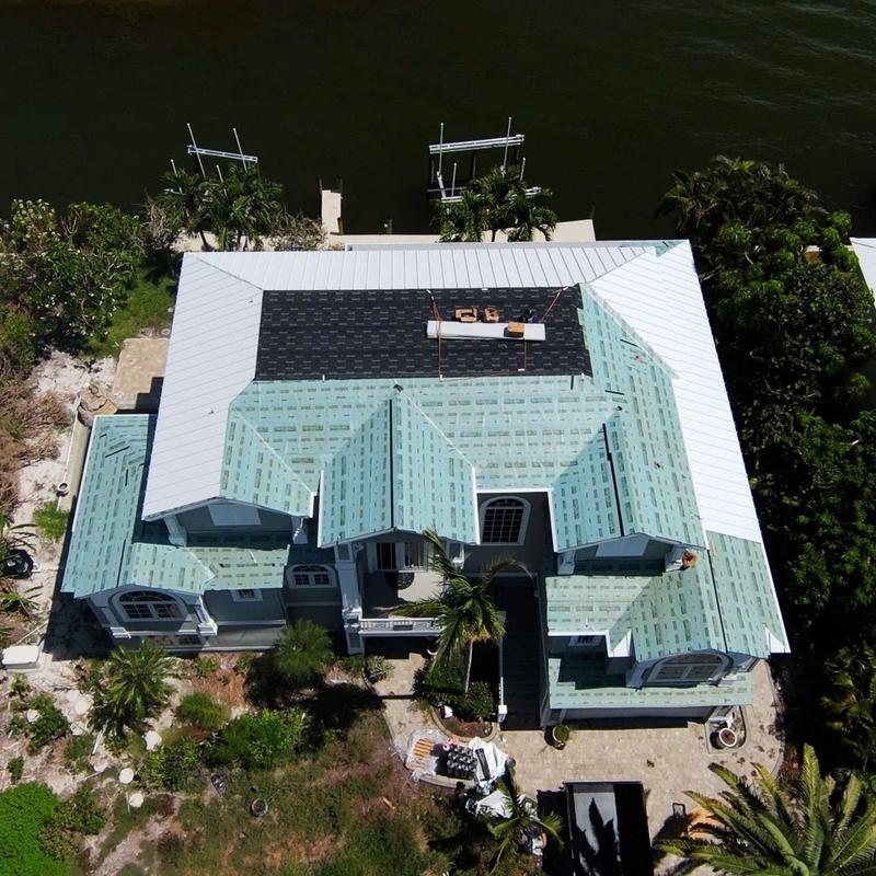 Aluminum standing seam roof with Polyglass underlayment