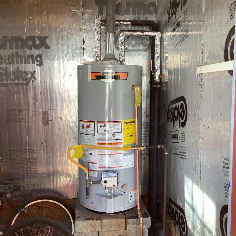 50-gallon State ProLine gas water heater installed