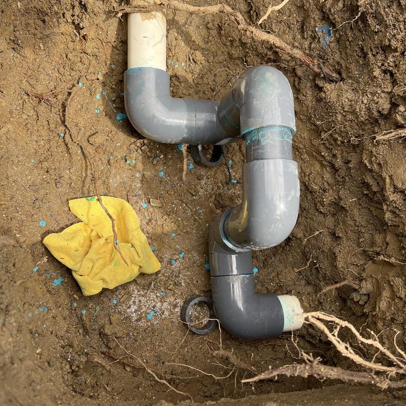 2-inch schedule 80 water main pipe and fittings in soil 2-inch schedule 80 water main pipe and fittings in soil