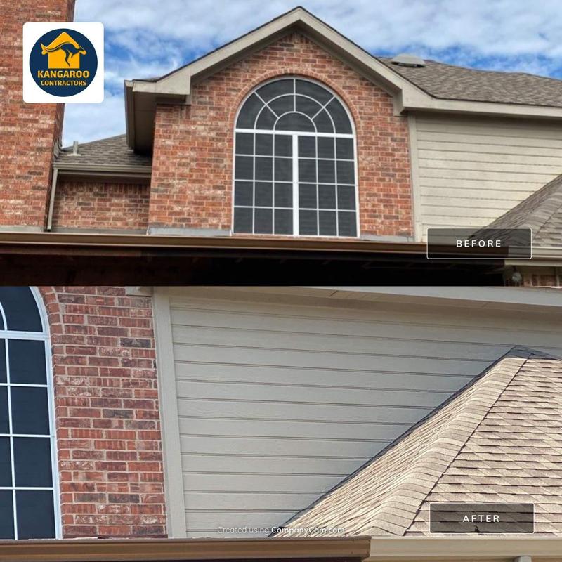 Siding and trim exterior painting before and after