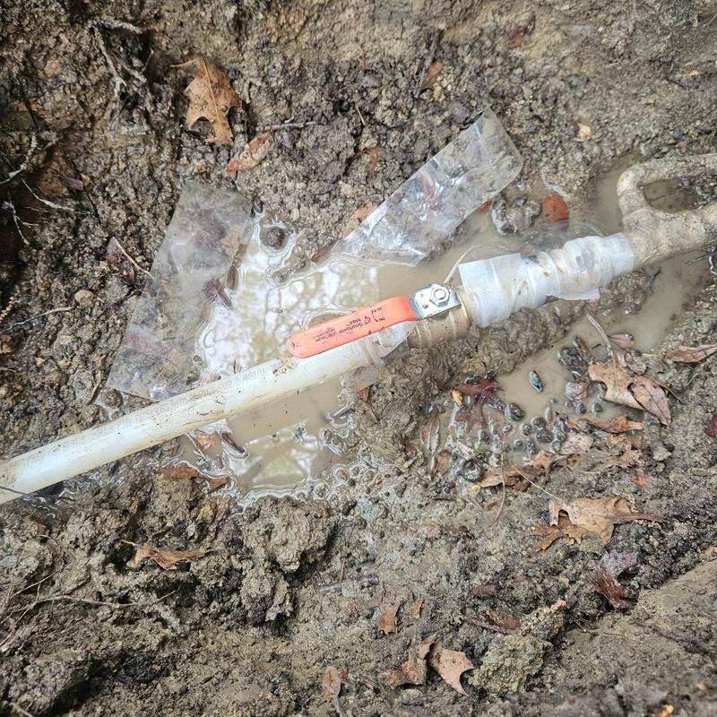 Main water line shut-off valve with new valve box