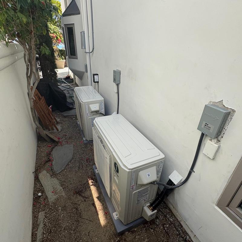4 Ton heat pump units installed outdoors