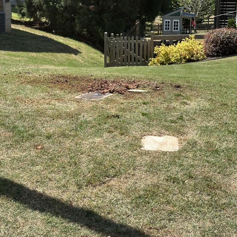 Main water line valve and yard leak repair site