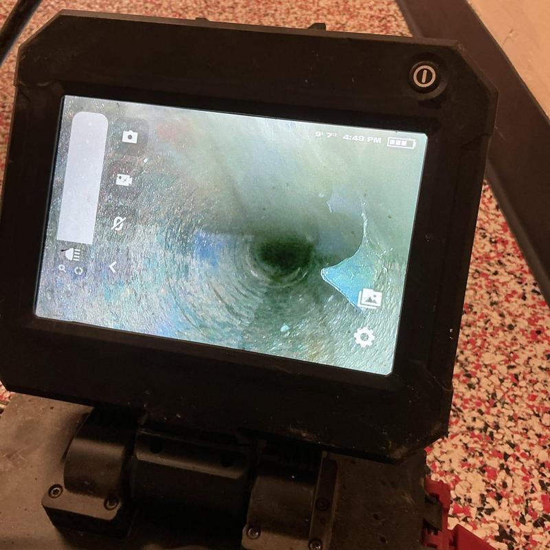 4-inch cast iron sewer pipe inspection camera view