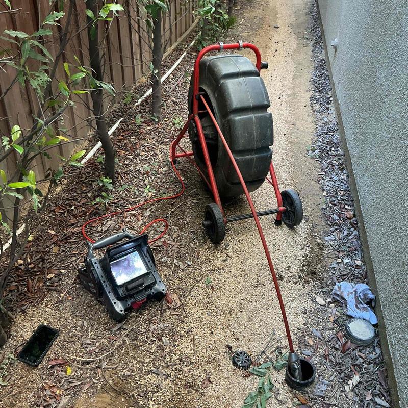 Sewer mainline CCTV camera inspection equipment setup