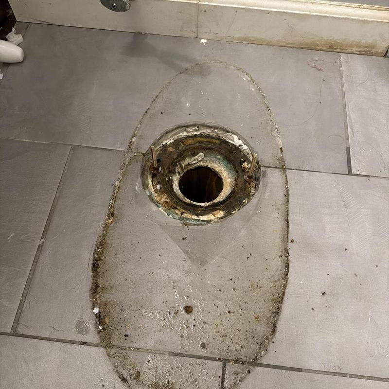 Toilet flange on tiled floor during swap